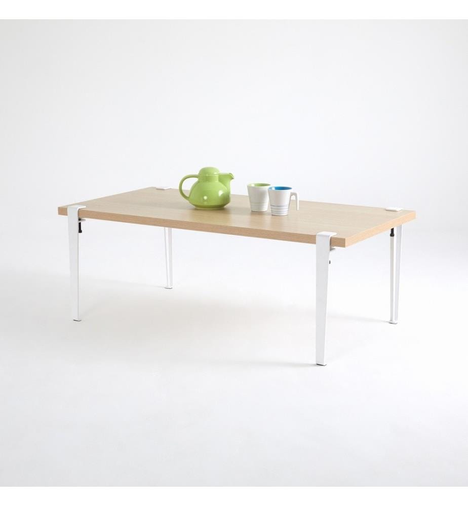 Table basse, bois blanc, panneau de particules mélaminé