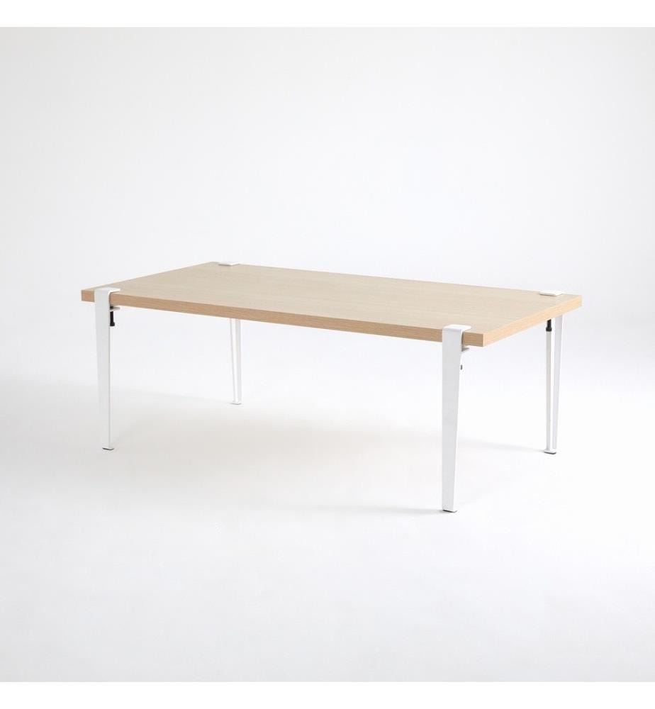 Table basse, bois blanc, panneau de particules mélaminé