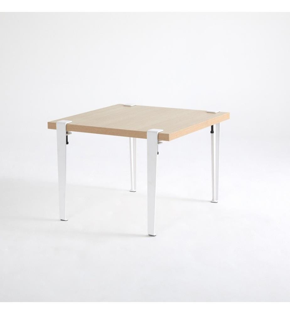 Table basse, bois blanc, panneau de particules mélaminé