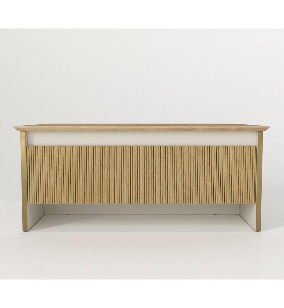 Couchtisch, Sand, Gold, Nussbaum, Melaminbeschichtete Spanplatte