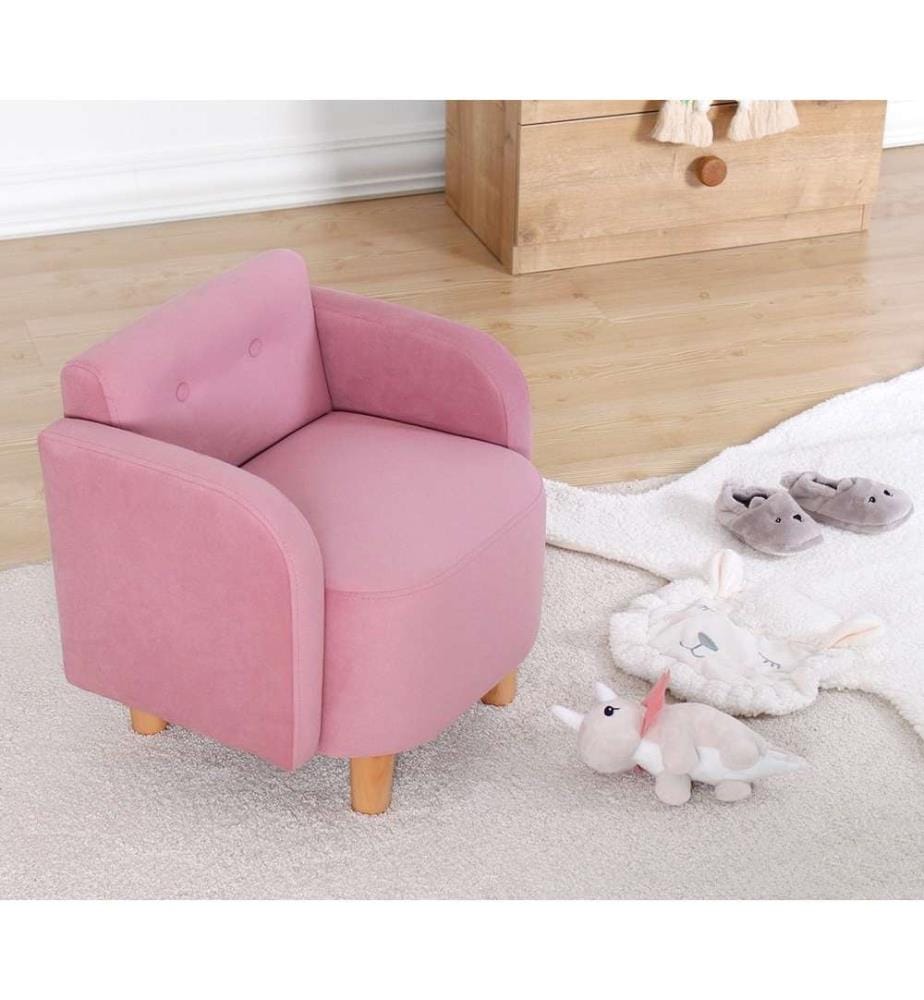 Chaise à oreilles pour enfant, rose, coton