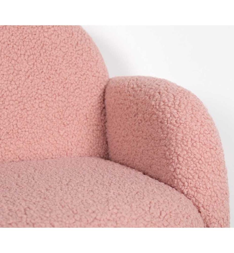Chaise Wing pour enfant, rose, fausse fourrure