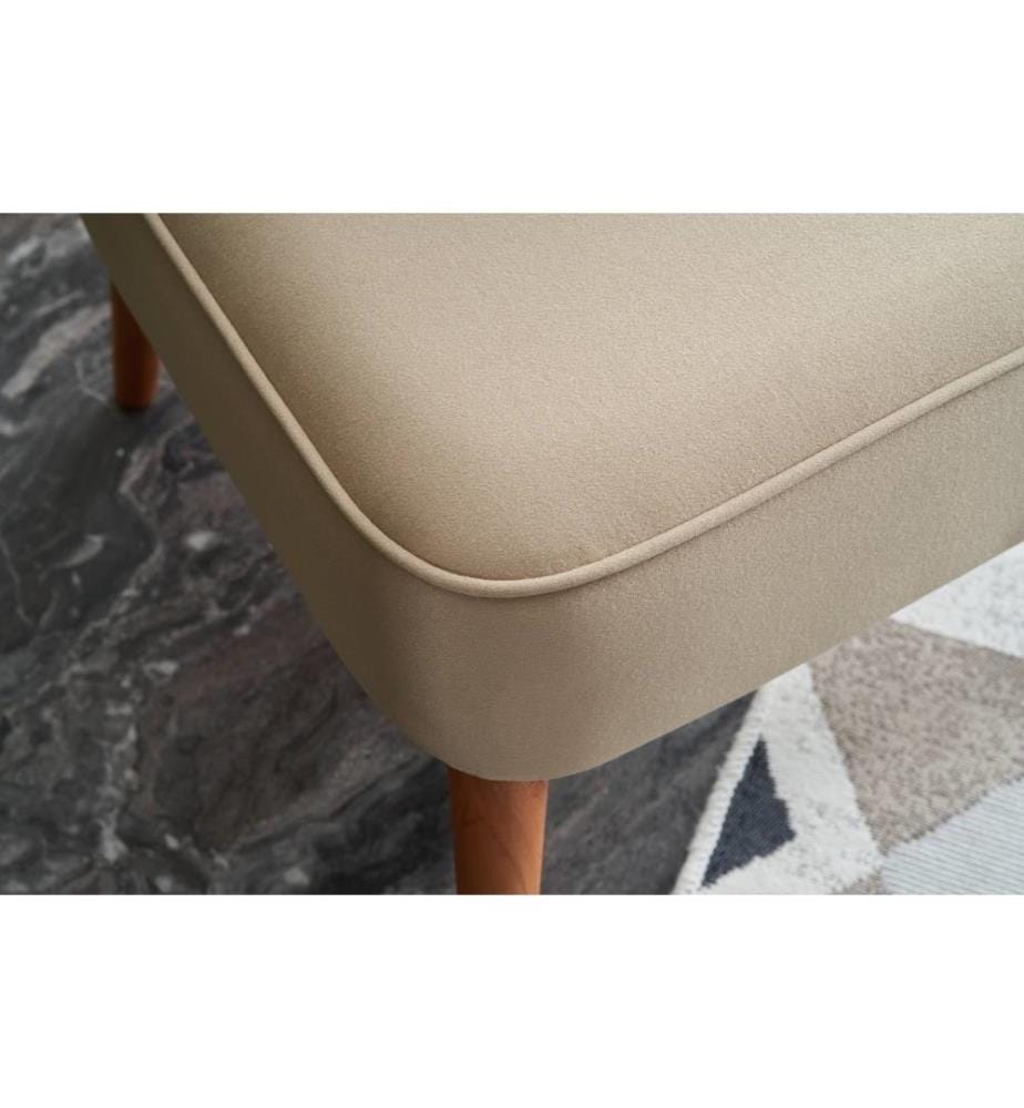 Wing Chair, crème, châssis en hêtre, tissu en polyuréthane, acrylique et polyester
