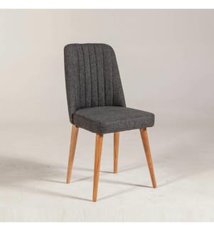 Chaise, pin atlantique anthracite, panneau de particules mélaminé, tissu velours