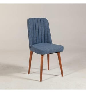 Chaise, noyer bleu foncé, panneau de particules mélaminé, tissu velours
