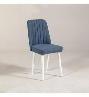 Chaise, blanc bleu foncé, panneau de particules mélaminé, tissu velours