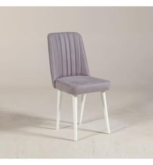 Chaise, White Soho, panneau de particules mélaminé, tissu velours