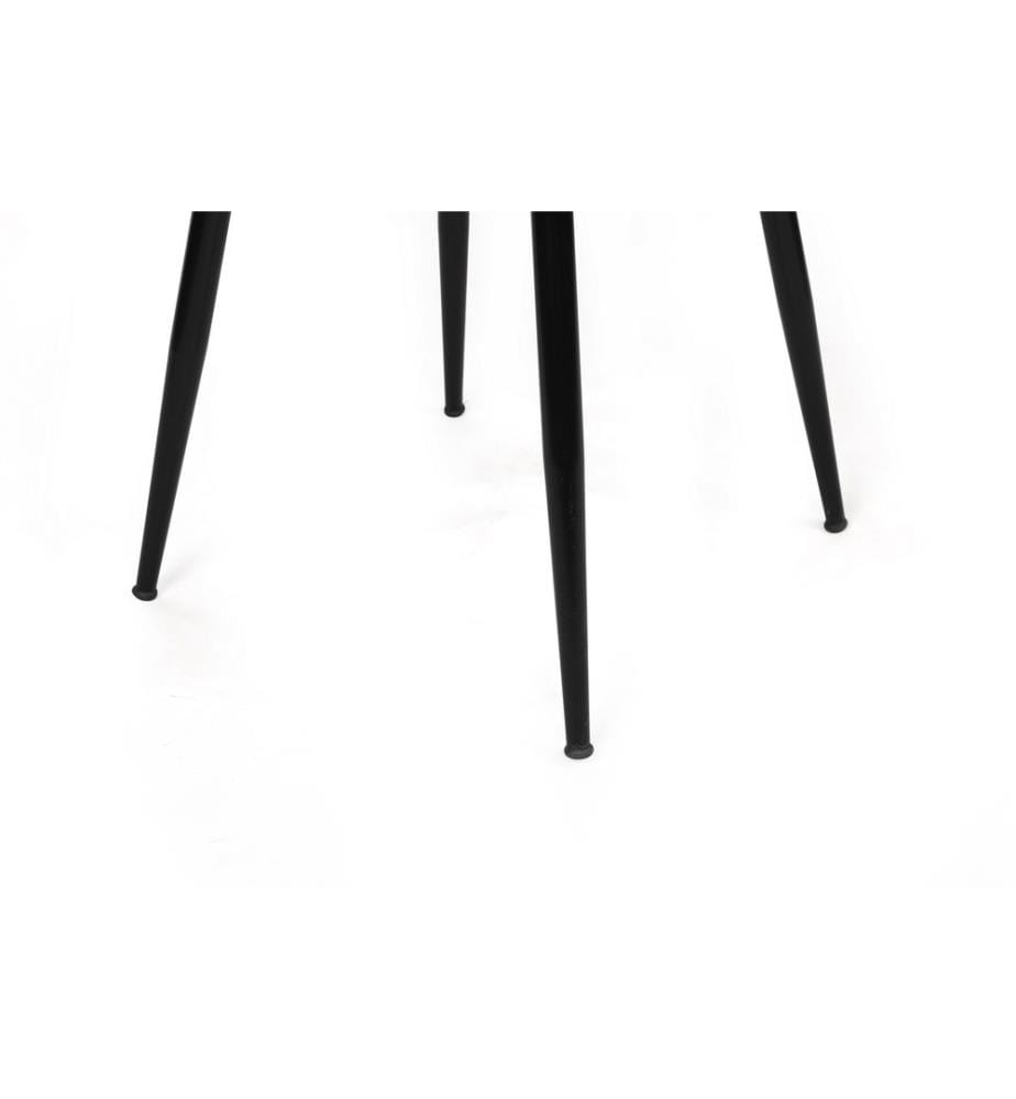 Ensemble de chaises, 2 pièces, crème, noir, châssis : Métal, siège : tissu velours - panneau de particules mélaminé, dossier : Métal - Tissu velours