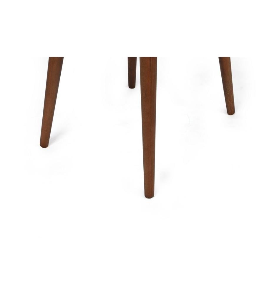 Ensemble de chaises, 4 pièces, Mink, Walnut, Frame : Métal, Siège : Tissu Velours
