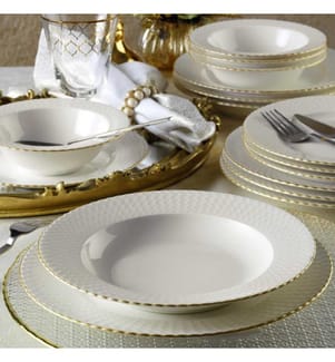 Tafelservice, 24 Teile, Weissgold, Porzellan