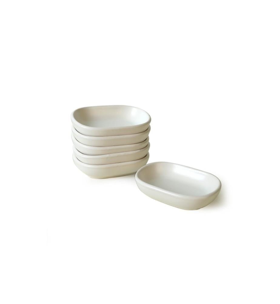 Vorspeisenschalen-Set, 6-teilig, mattweiss, 100% Keramik, antibakteriell