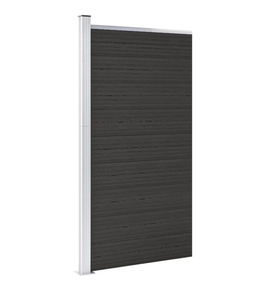 Zaunelement WPC 95x186 cm Schwarz