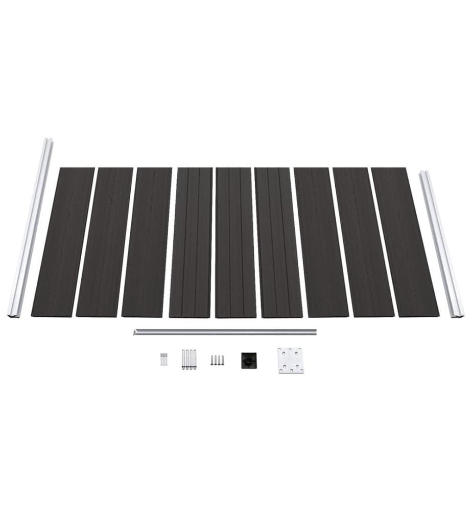 Zaunelement WPC 95x186 cm Schwarz