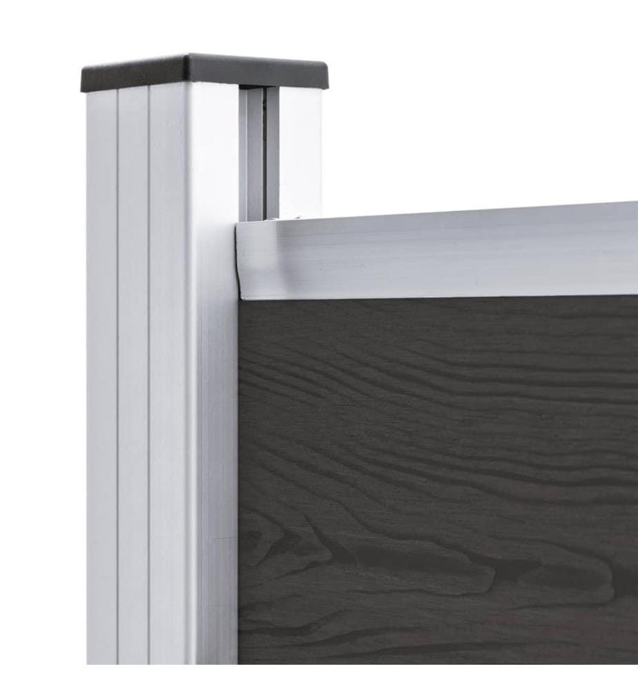 Zaunelement WPC 95x186 cm Schwarz