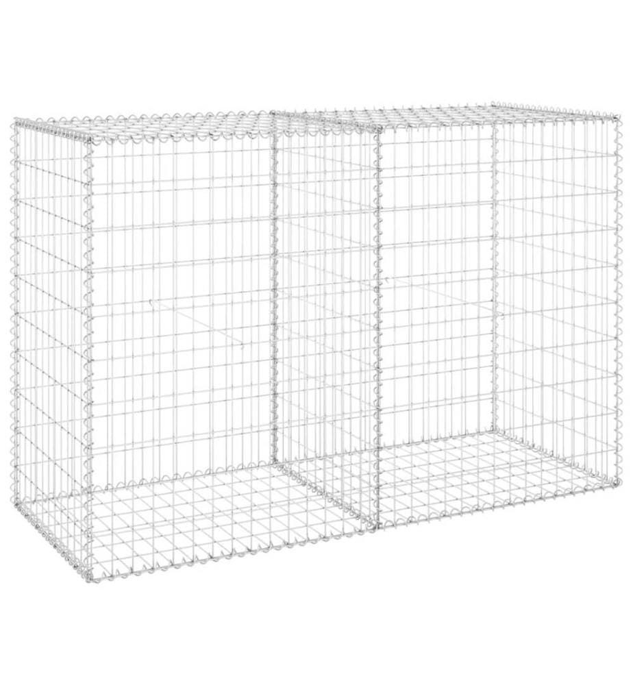 Gabionenwand mit Abdeckung Verzinkter Stahl 150x60x100 cm