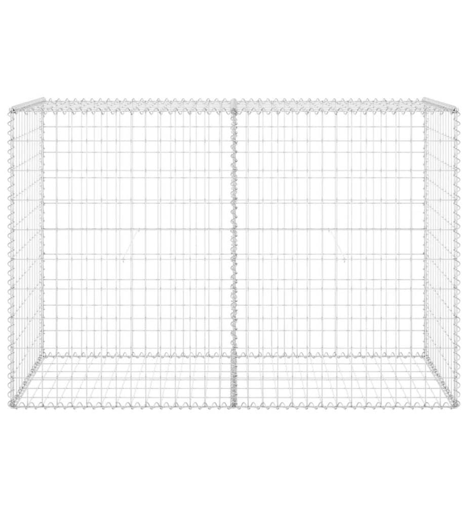 Gabionenwand mit Abdeckung Verzinkter Stahl 150x60x100 cm