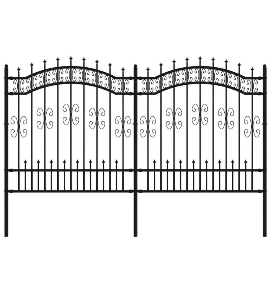 Gartenzaun mit Speerspitzen Schwarz 165 cm Stahl