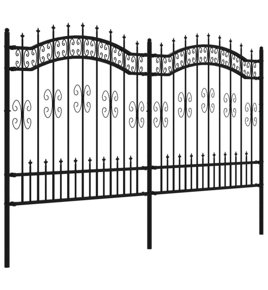 Gartenzaun mit Speerspitzen Schwarz 165 cm Stahl
