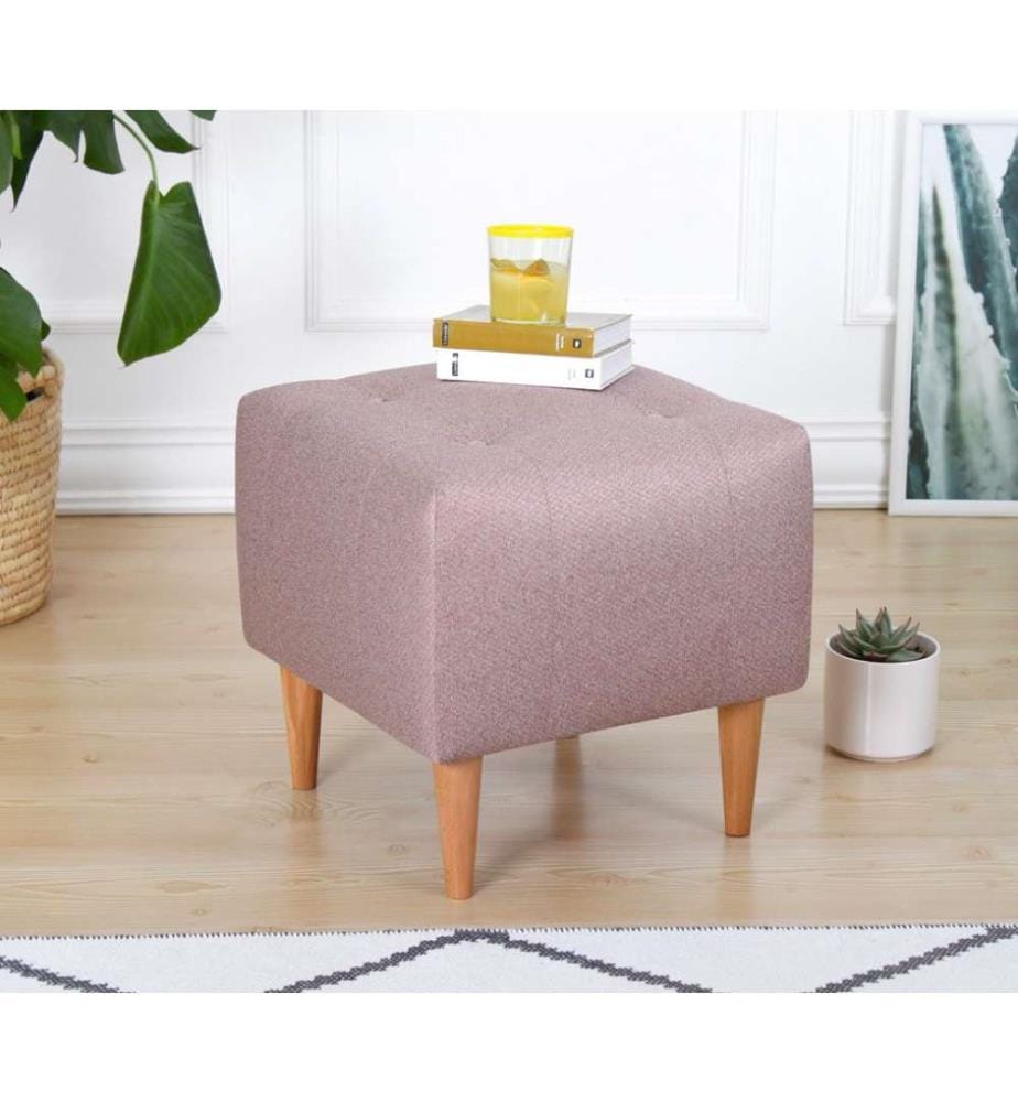 Pouf, rose, 50% coton - 50% velours