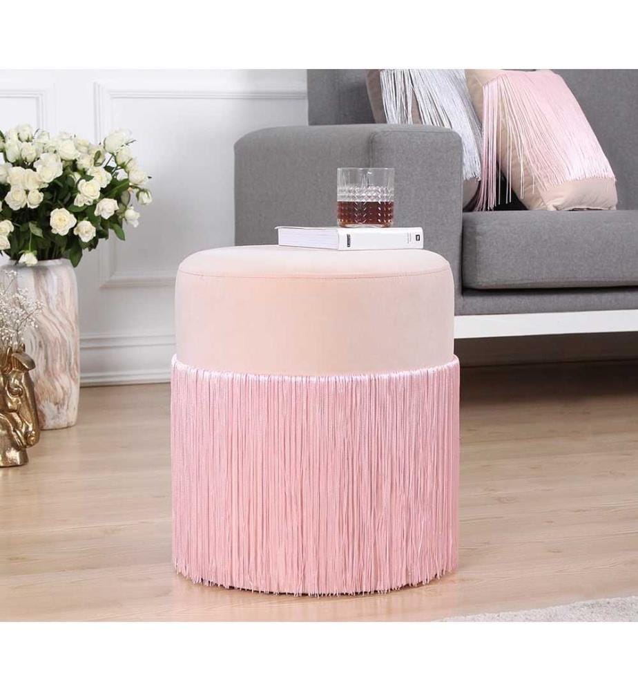 Pouf, rose, velours