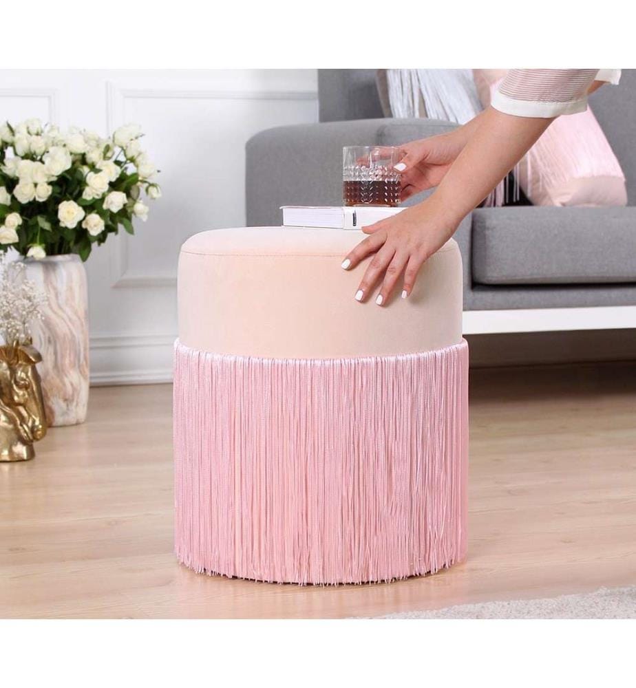 Pouf, rose, velours