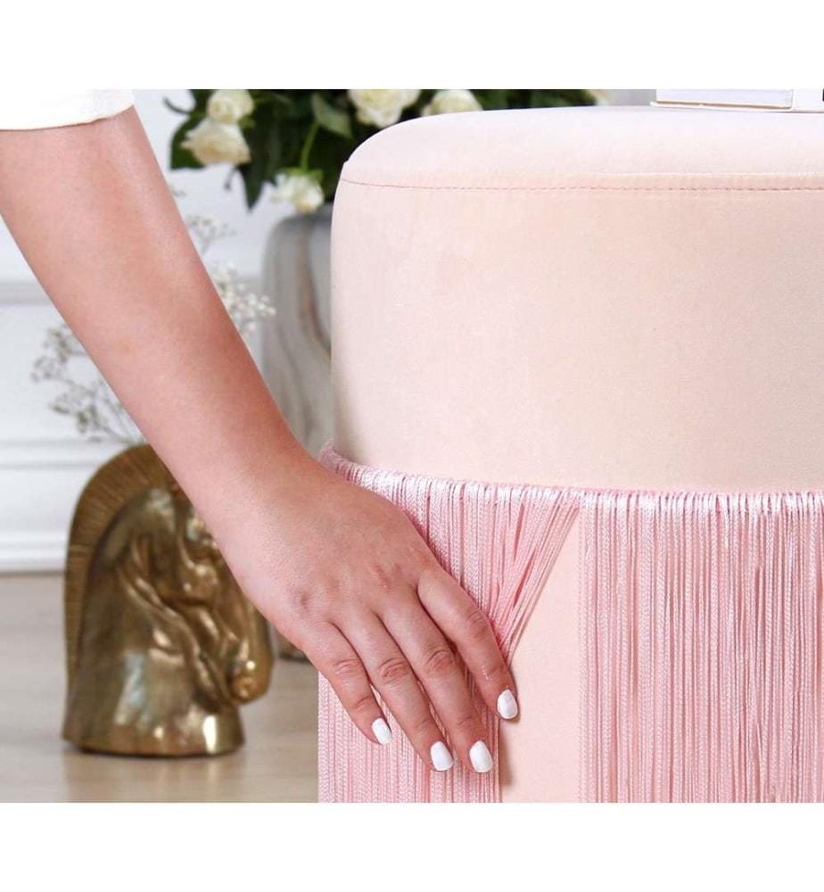Pouf, rose, velours
