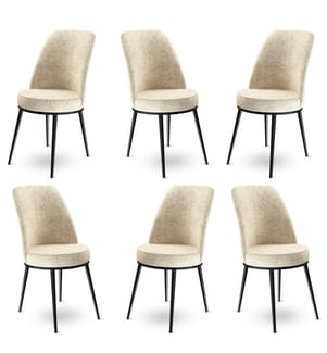Barhocker-Set , 6 Stück, Creme, Schwarz, Gestell: Metall, Stoff: Babyface