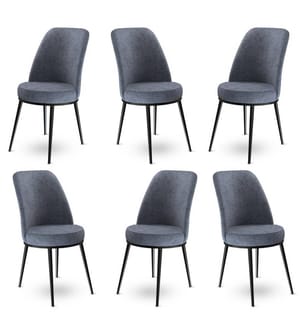 Barhocker-Set , 6 Stück, Fume, Schwarz, Gestell: Metall, Stoff: Babyface