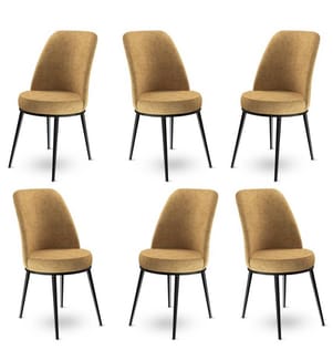 Barhocker-Set , 6-teilig, Cappuccino, Schwarz, Gestell: Metall, Stoff: Babyface