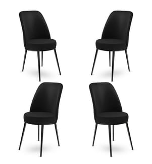Barhocker-Set , 4 Stück, Schwarz, Gestell: Metall, Stoff: Babyface