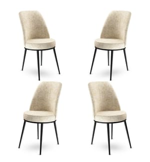 Barhocker-Set , 4 Stück, Creme, Schwarz, Gestell: Metall, Stoff: Babyface