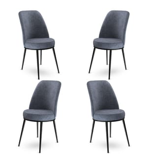 Barhocker-Set , 4 Stück, Fume, Schwarz, Gestell: Metall, Stoff: Babyface