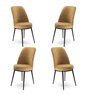 Barhocker-Set , 4 Stück, Cappuccino, Schwarz, Gestell: Metall, Stoff: Babyface