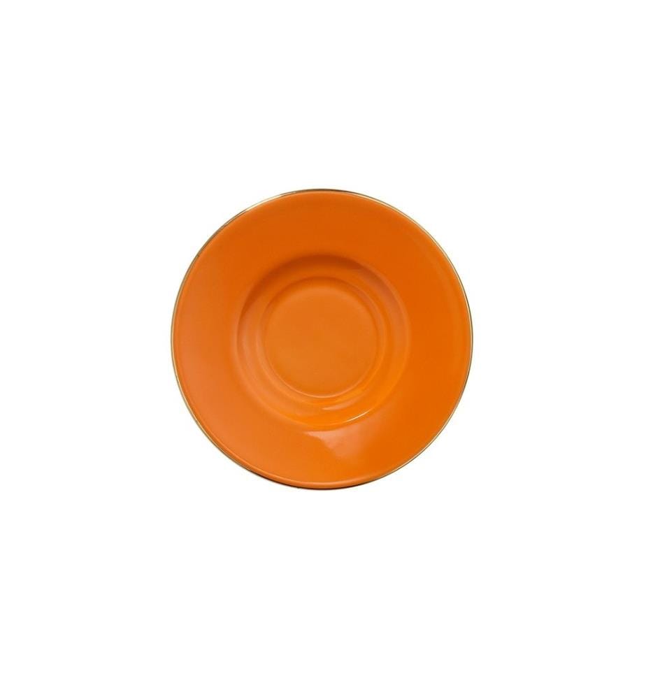 Kaffeetassen-Set, 4 Stück, Orange-Gelb-Gold, Porzellan
