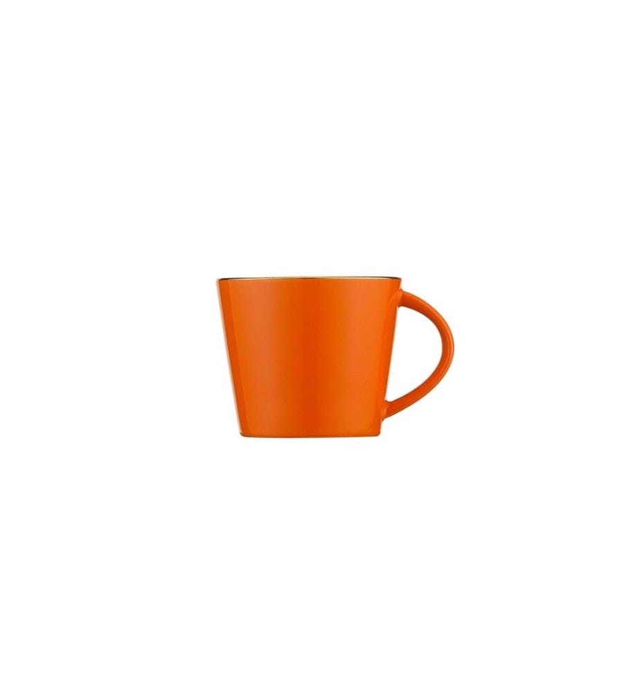 Kaffeetassen-Set, 4 Stück, Orange-Gelb-Gold, Porzellan