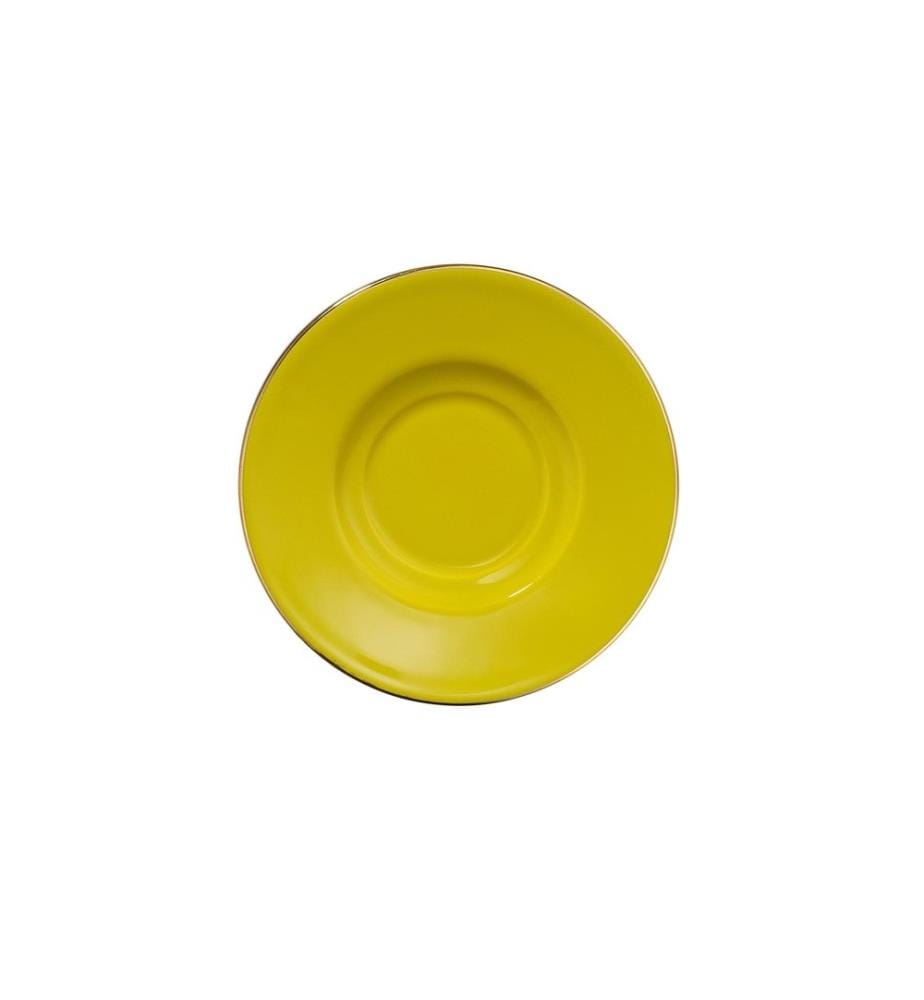 Kaffeetassen-Set, 4 Stück, Orange-Gelb-Gold, Porzellan