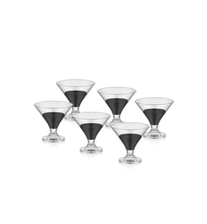 Set de coupes à glace, 6 pièces, noir, verre