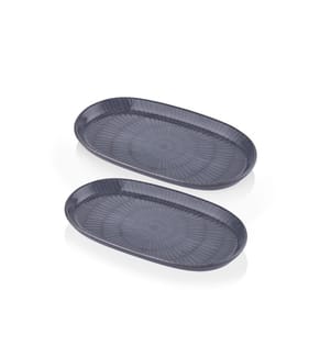 Set d'assiettes, 2 pièces, gris, 100% céramique