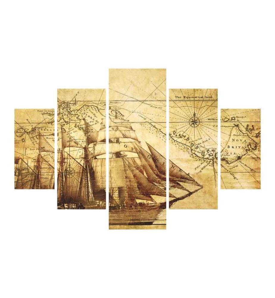 Decorative MDF Painting, 5 Pieces, Multicolor, 100% MDF