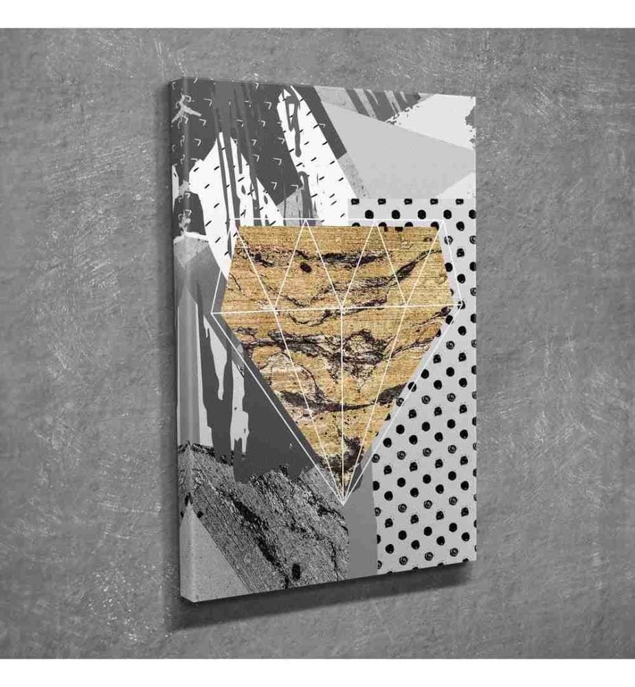 Decorative Canvas Painting, Multicolor, 60% Cotton - 40% Polyester, Wooden Frame