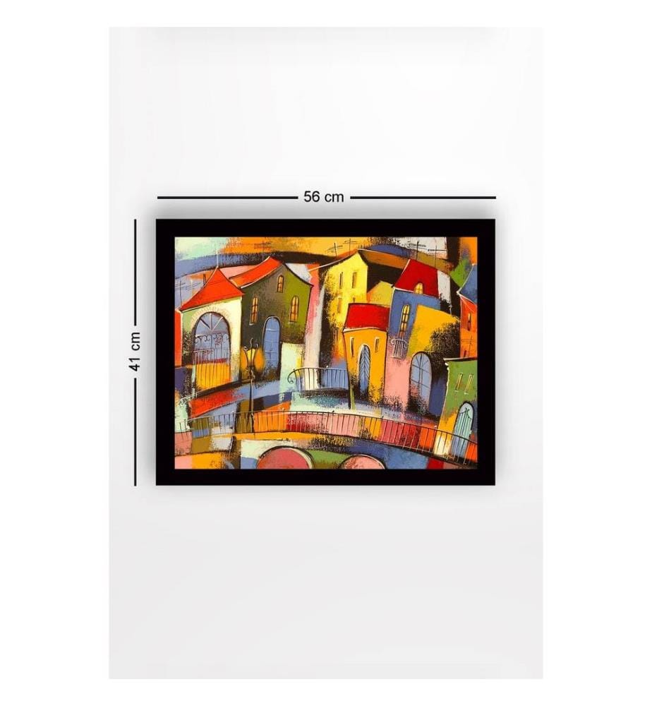 Decorative Framed MDF Painting, Multicolor, MDF Painting, Wooden Frame