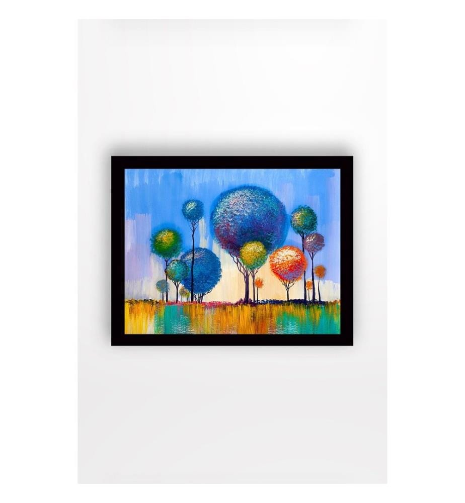 Decorative Framed MDF Painting, Multicolor, MDF Painting, Wooden Frame