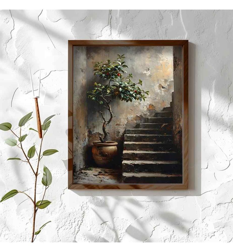 Decorative Framed MDF Painting, Multicolor, 100% MDF, Spruce Wood Frame
