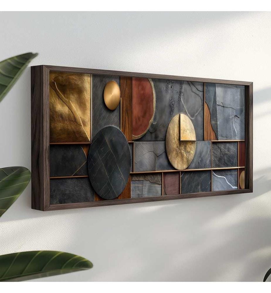 Decorative Framed MDF Painting, Multicolor, 100% MDF, Spruce Wood Frame