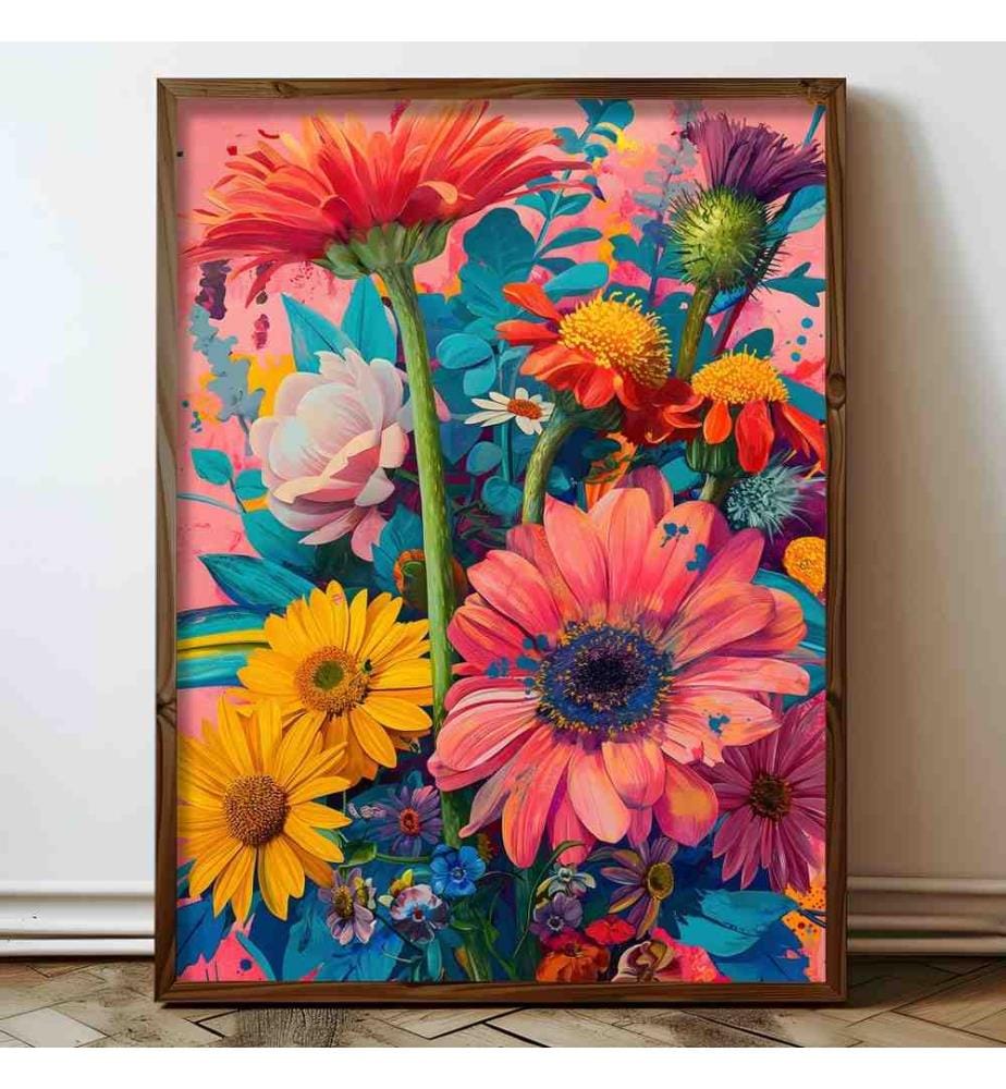 Decorative Framed MDF Painting, Multicolor, 100% MDF, Spruce Wood Frame