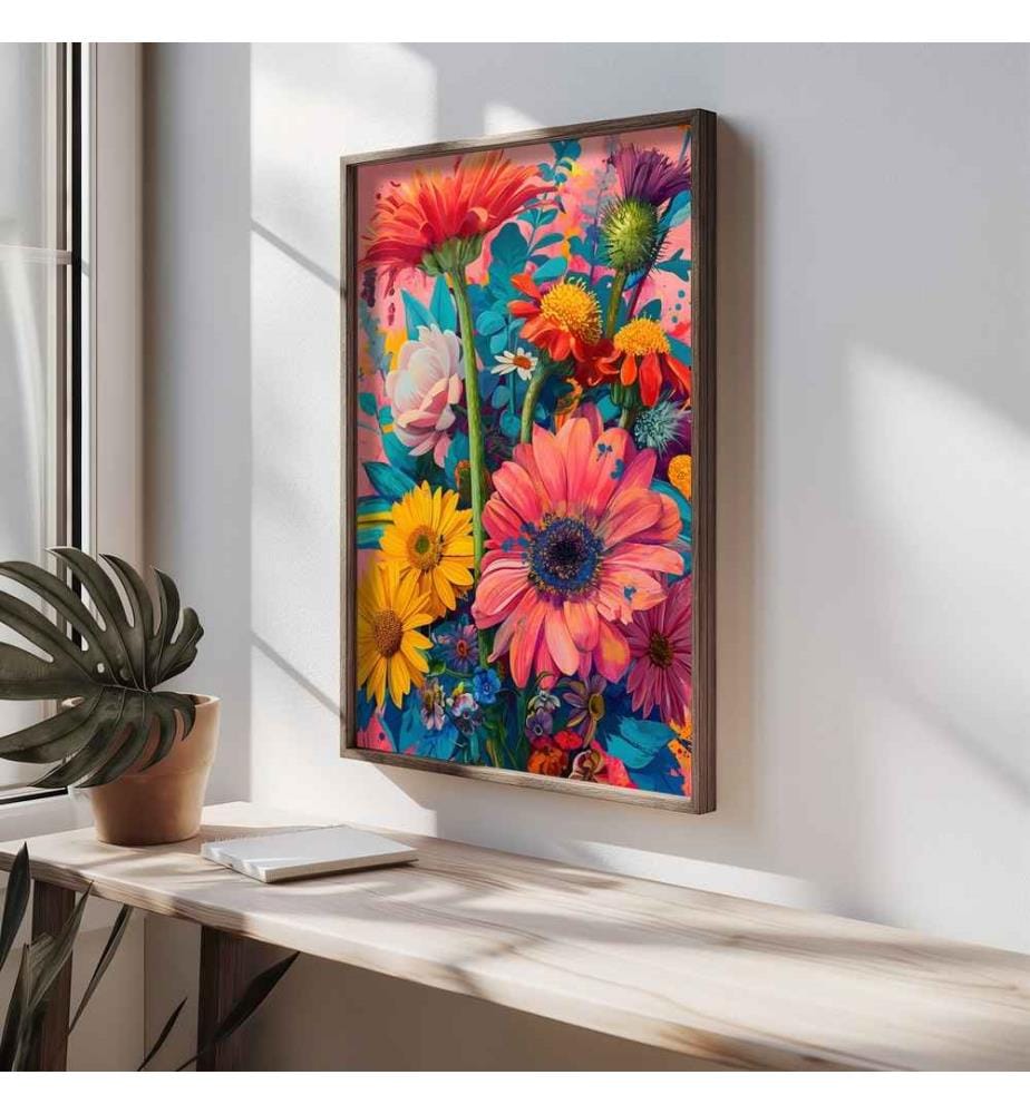 Decorative Framed MDF Painting, Multicolor, 100% MDF, Spruce Wood Frame