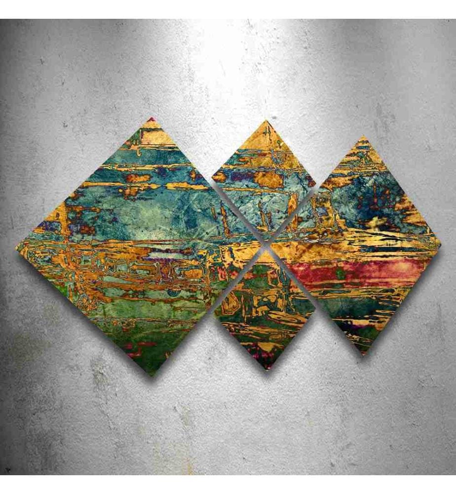 Decorative MDF Painting, 4 Pieces, Multicolor, 100% MDF