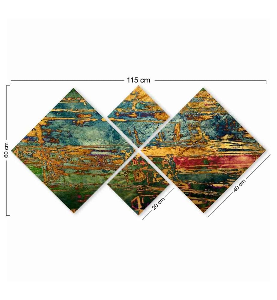 Decorative MDF Painting, 4 Pieces, Multicolor, 100% MDF