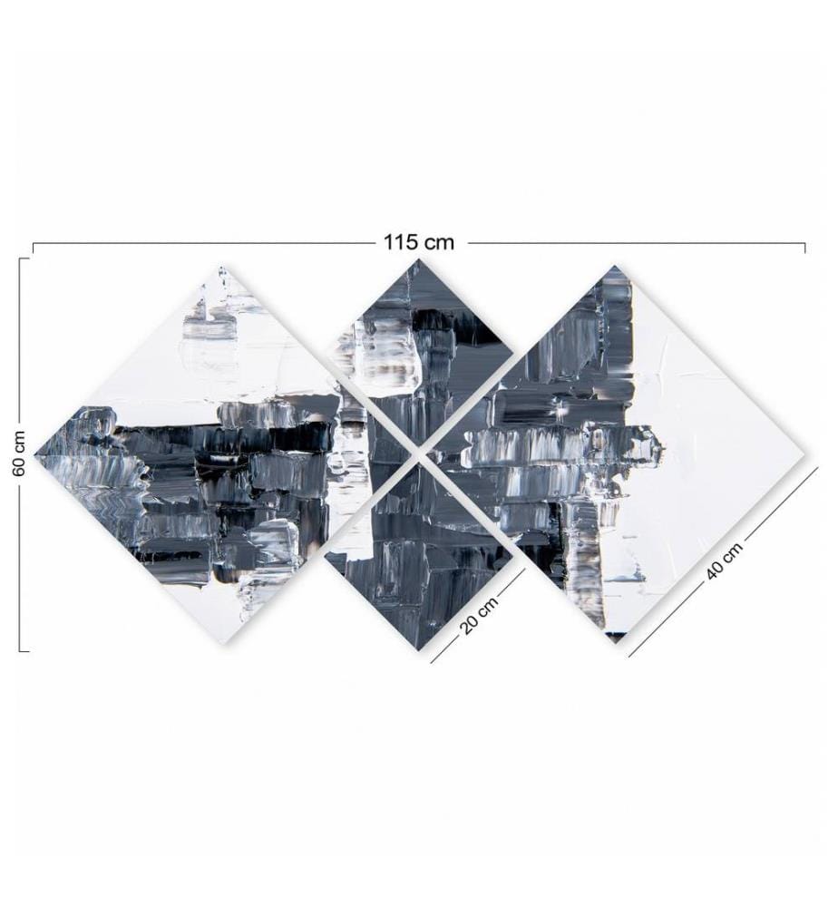 Quadro decorativo in MDF, 4 pezzi, Multicolore, 100% MDF