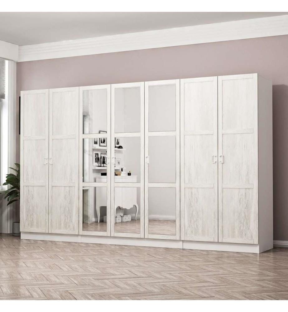 Kleiderschrank, Weiss, Melaminbeschichtete Spanplatte